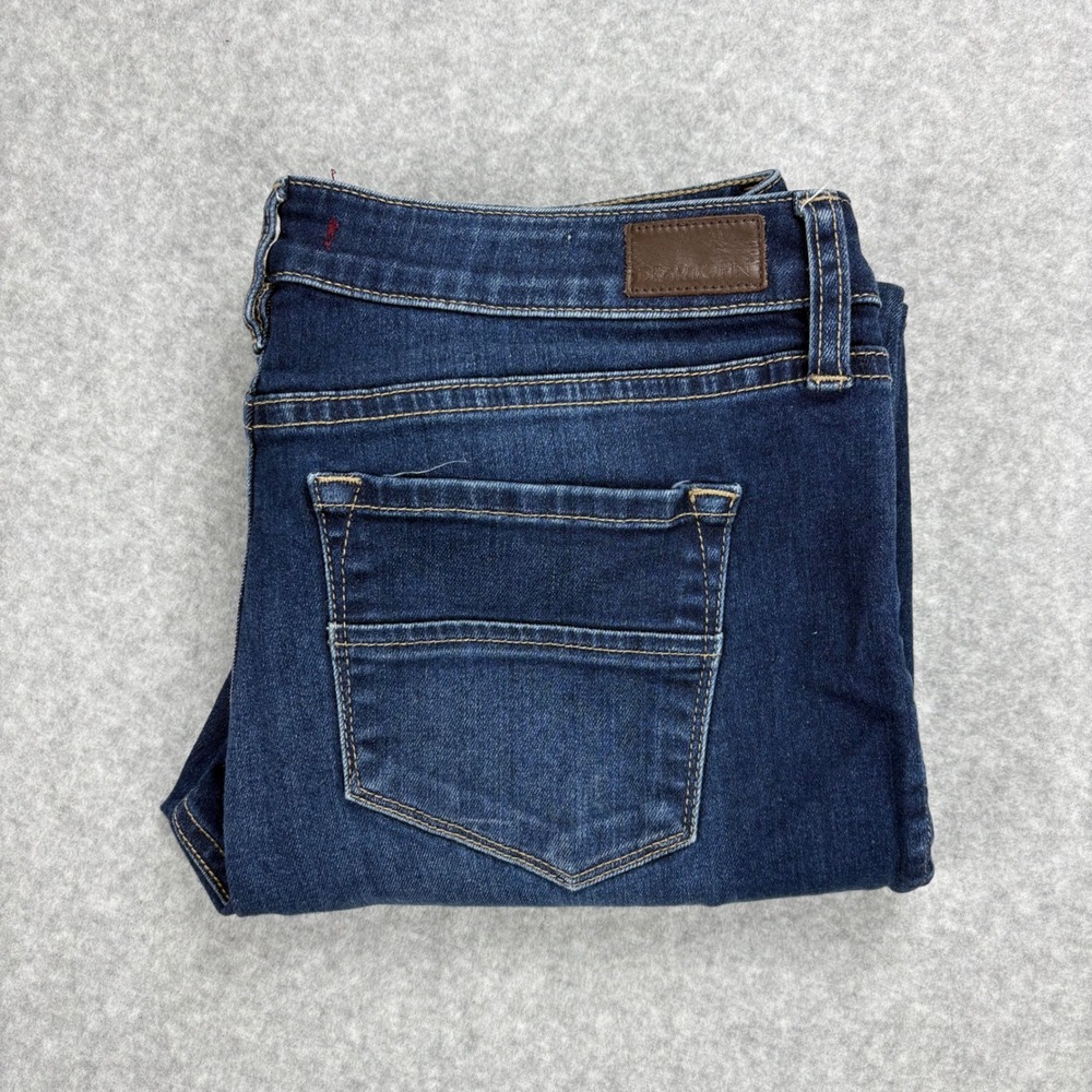 Dear John American Classic Jeans Womens 28 Blue Dark Wash Raw Hem Straight Leg